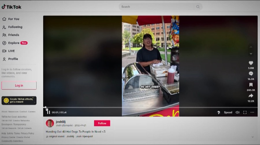 KARE 11 segment thumbnail for Josh Liljenquist helping people in need